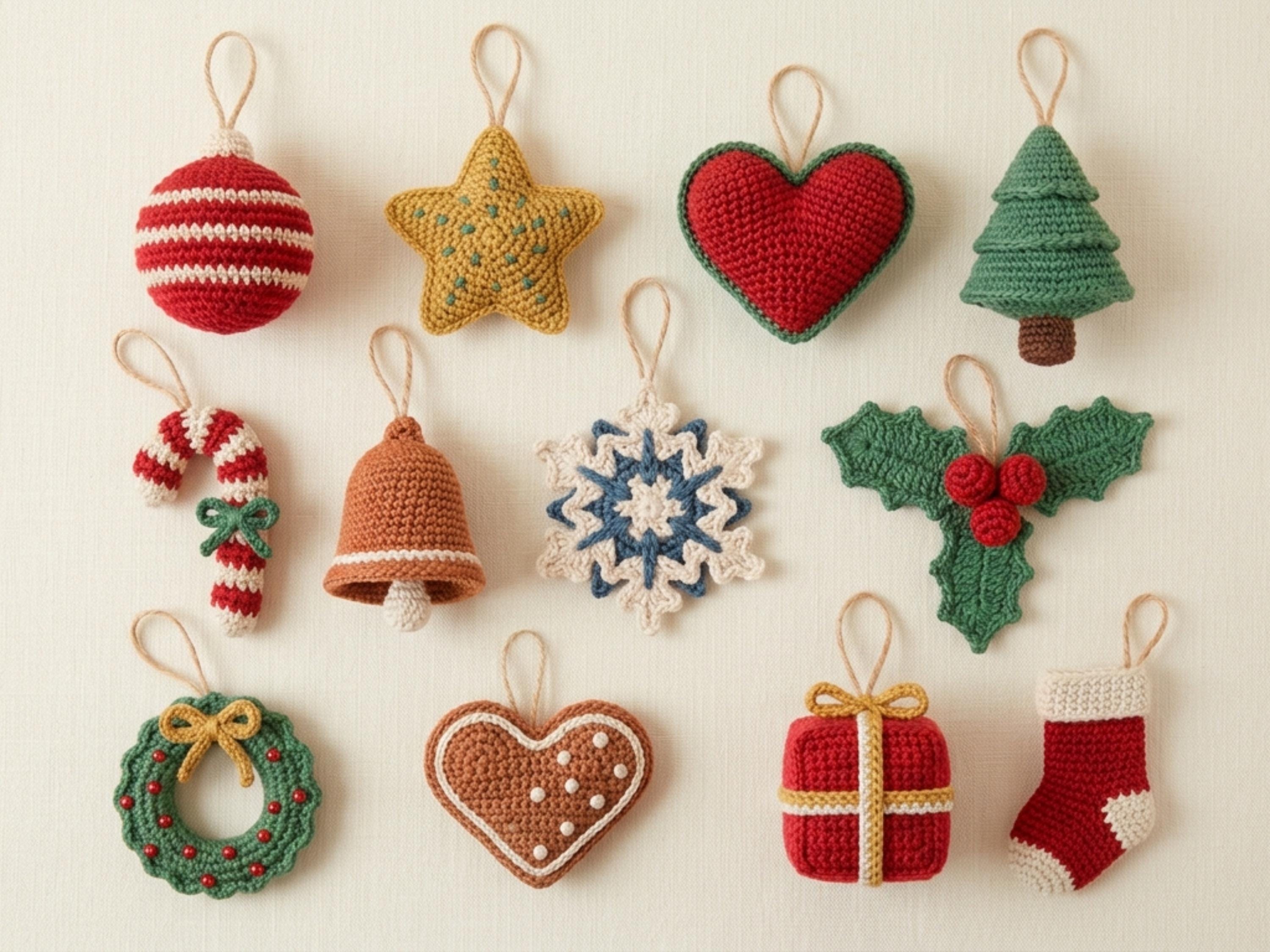 RETIREMENT SALE *Crochet Christmas Ornament Pattern Bundle, 12 Faceless Designs, Beginner Friendly (PDF Download)