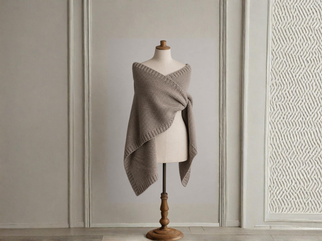 Chunky Crossover Shrug Knitting Pattern, Oversized Cape Scarf (Digital Download)