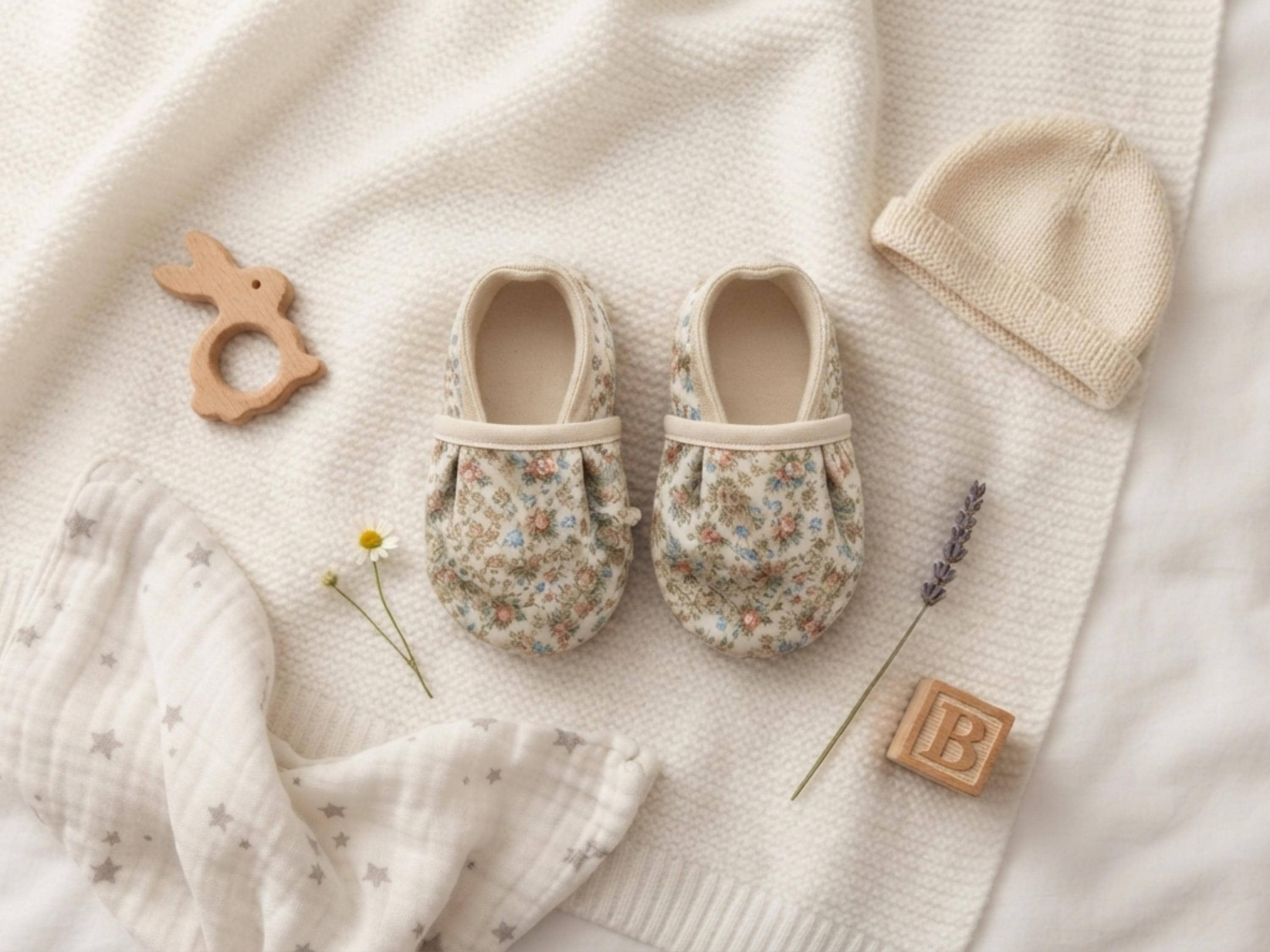 Baby Slippers Sewing Pattern PDF, Soft Sole Baby Shoes Pattern, Gathered Toddler Slipper Pattern, Sizes 0-3 3-6 6-12 Months, Easy Sew