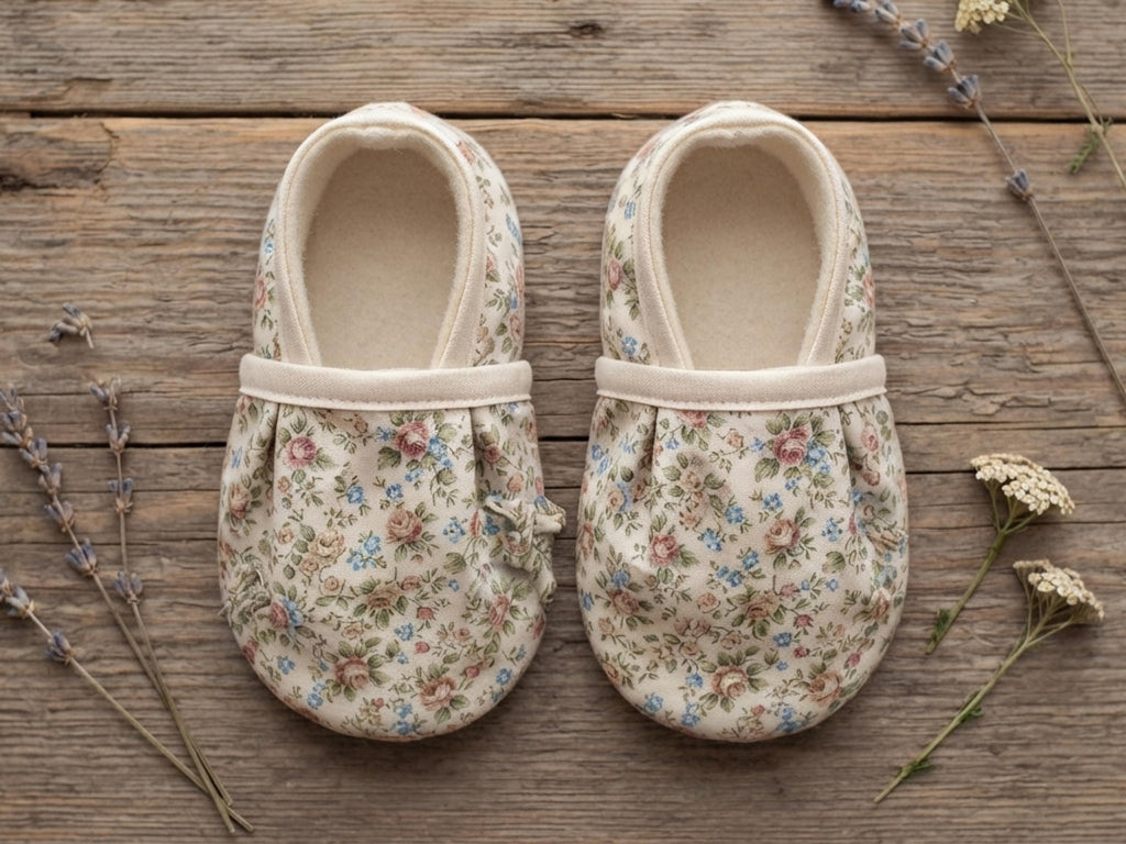 Baby Slippers Sewing Pattern PDF, Soft Sole Baby Shoes Pattern, Gathered Toddler Slipper Pattern, Sizes 0-3 3-6 6-12 Months, Easy Sew