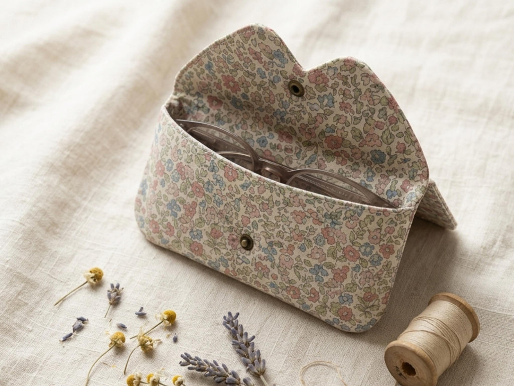 Sweetheart Glasses Case Sewing Pattern, Heart Flap Pouch (PDF Download)