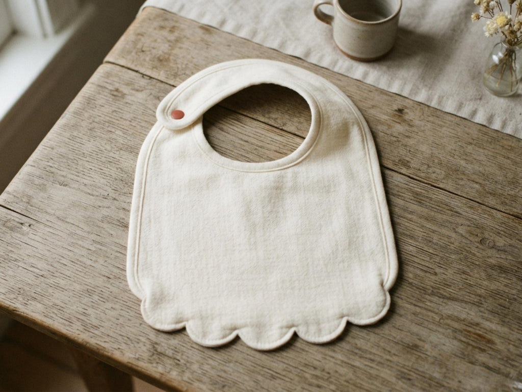 Baby Bib Sewing Pattern PDF, Scalloped Snap Bib Template, Easy Beginner Baby Sewing Pattern, Adjustable Closure, Instant Download