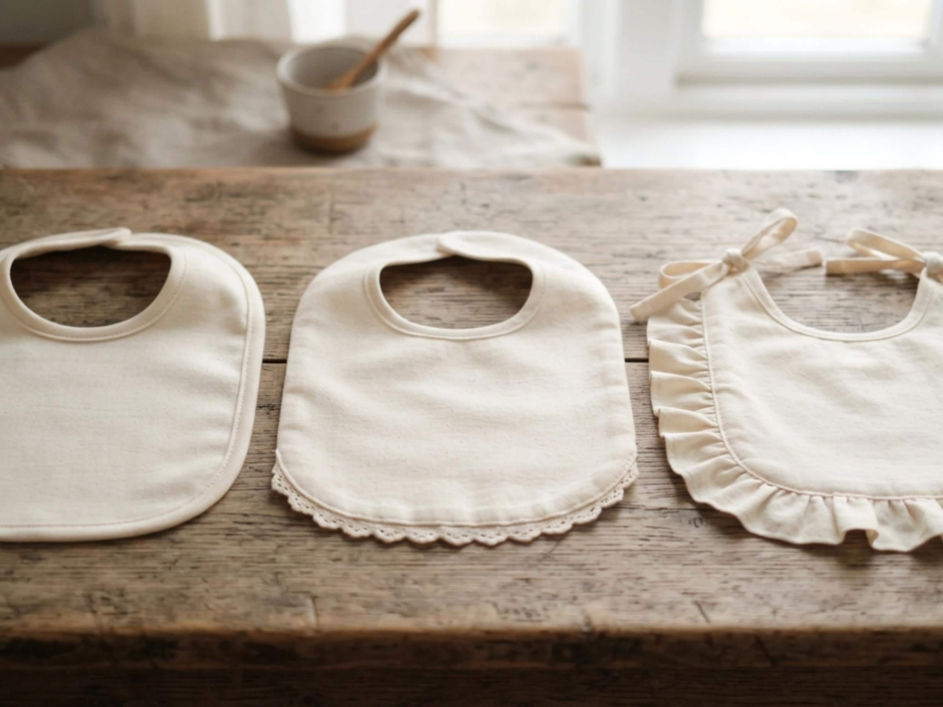 Baby Bib Trio Sewing Pattern Bundle PDF, Classic Scalloped Ruffle Bibs, 4 Sizes, Beginner Friendly, Instant Download