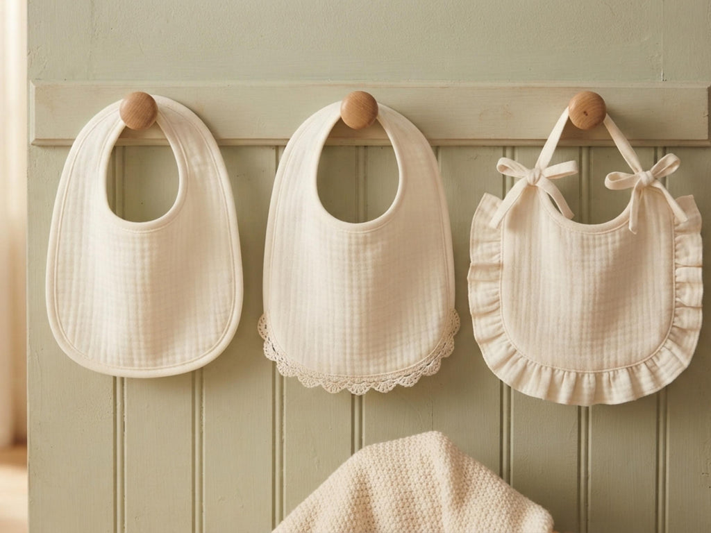 Baby Bib Trio Sewing Pattern Bundle PDF, Classic Scalloped Ruffle Bibs, 4 Sizes, Beginner Friendly, Instant Download