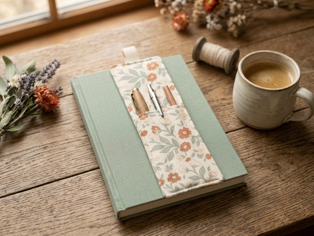 Bookmark Pen Holder Sewing Pattern PDF, Book Pen Pocket with Elastic, Beginner Journal Accessory, Easy PDF Download, A4 US Letter A0