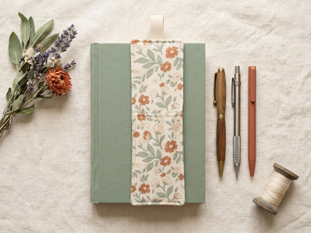 Bookmark Pen Holder Sewing Pattern PDF, Book Pen Pocket with Elastic, Beginner Journal Accessory, Easy PDF Download, A4 US Letter A0