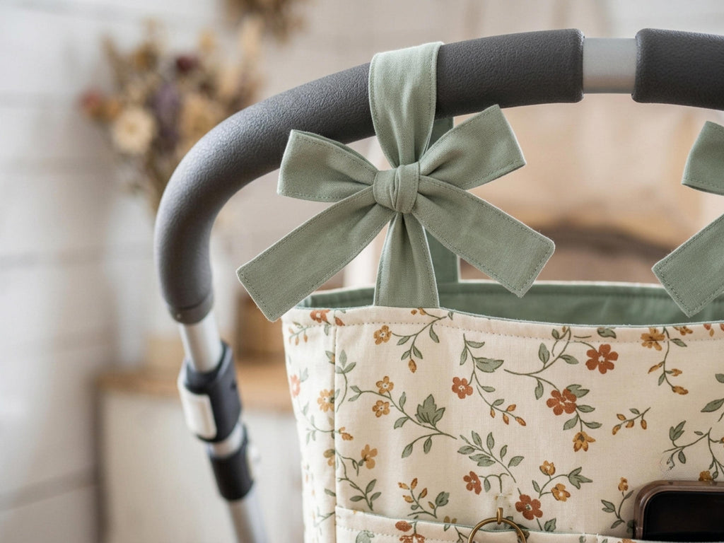 RETIREMENT SALE *Pram Caddy Sewing Pattern, Wildflower Stroller Organizer, Beginner Friendly PDF Download