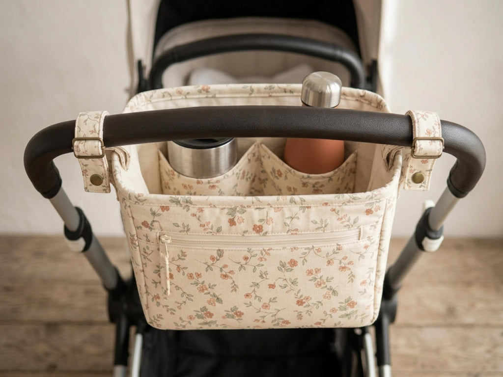 SALE *Pram Organizer Sewing Pattern PDF, Stroller Caddy with Zip Pocket and Cup Holders, Strap On Buggy Organiser, Easy PDF