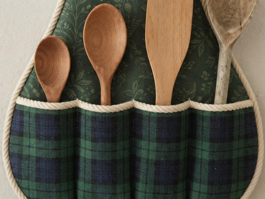 Pear Utensil Holder Sewing Pattern PDF | Kitchen Wall Caddy | Wooden Spoon Organizer Digital Download