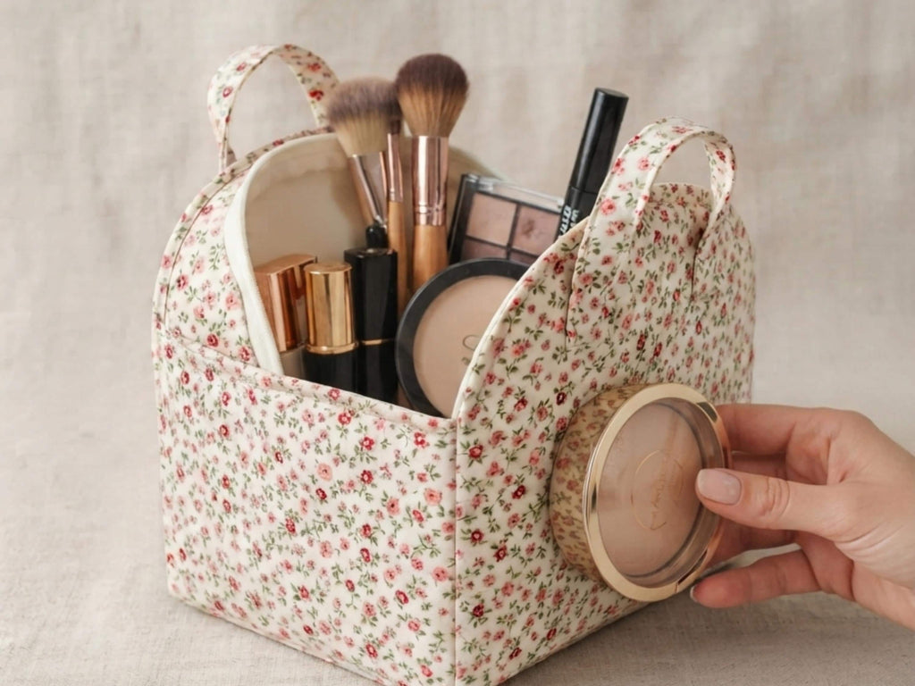 Open Up Cosmetic Caddy Sewing Pattern PDF, Spring Open Makeup Organizer, Travel Toiletry Bag Pattern, 3 Sizes, Instant Download