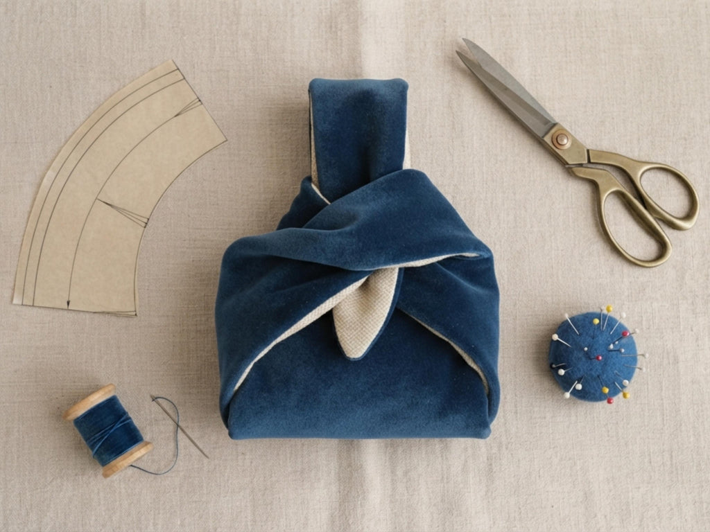 Knot Bag Sewing Pattern PDF, Makeup Bag No Zipper, Velvet Cosmetic Pouch Pattern, Beginner Sewing, Instant Download