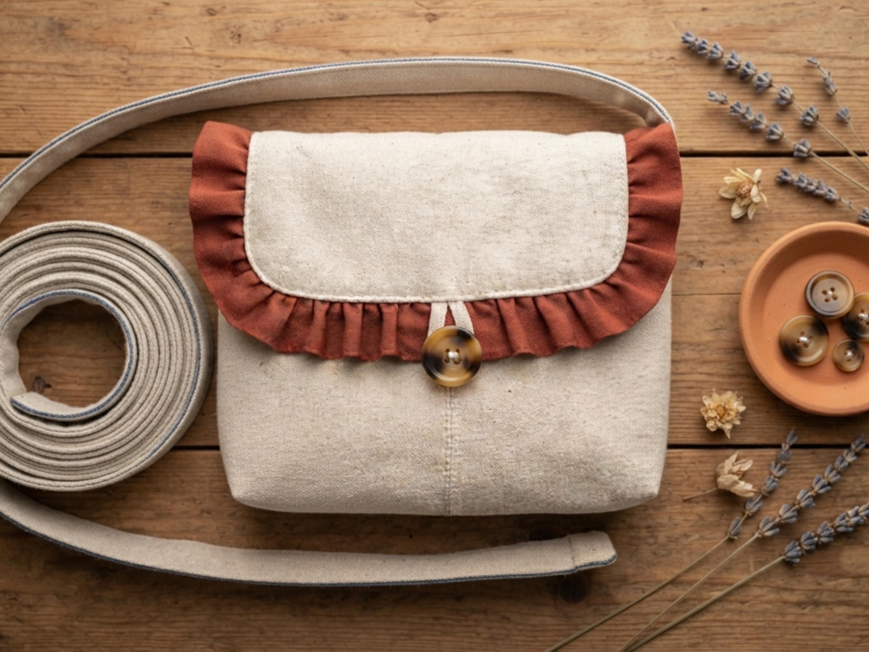 Ruffled Flap Crossbody Bag Sewing Pattern Kids, Beginner Bag PDF, Button Closure Girls Bag, One Size Sewing Pattern-DIY gift for little girl