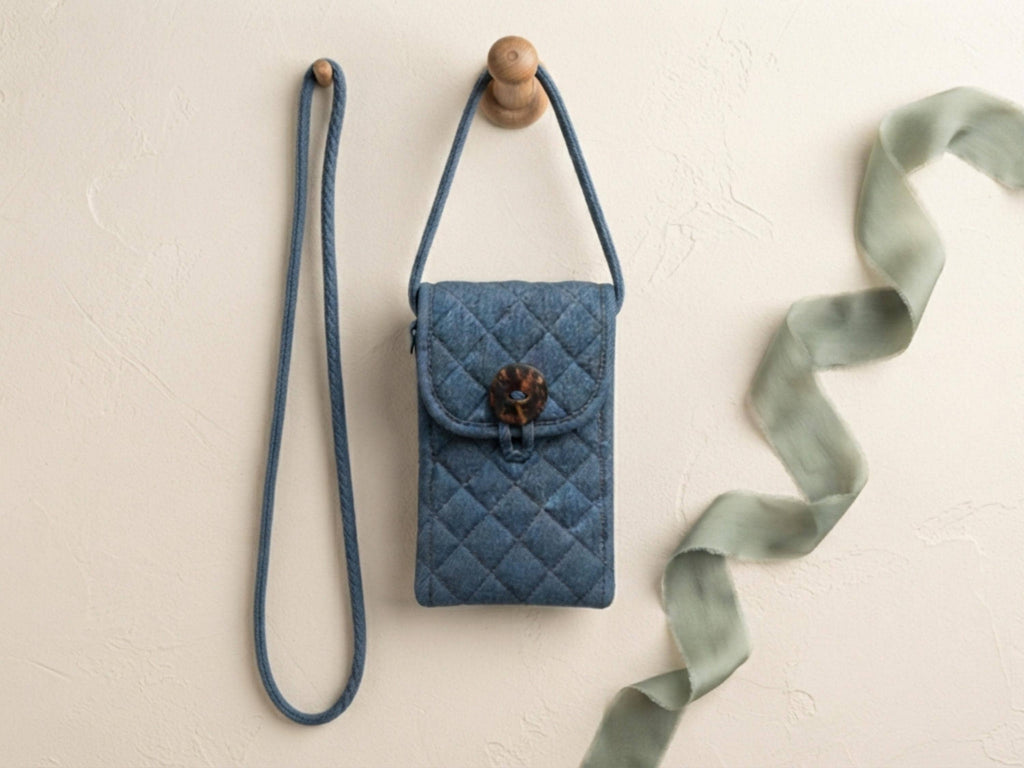 Beginner Crossbody Phone Pouch Sewing Pattern, Button Flap Case (Digital PDF)