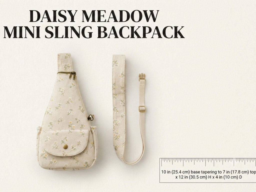 Mini Sling Backpack Sewing Pattern PDF, Daisy Crossbody Bag Tutorial, Teardrop Sling Bag DIY, Beginner Friendly, Instant Download