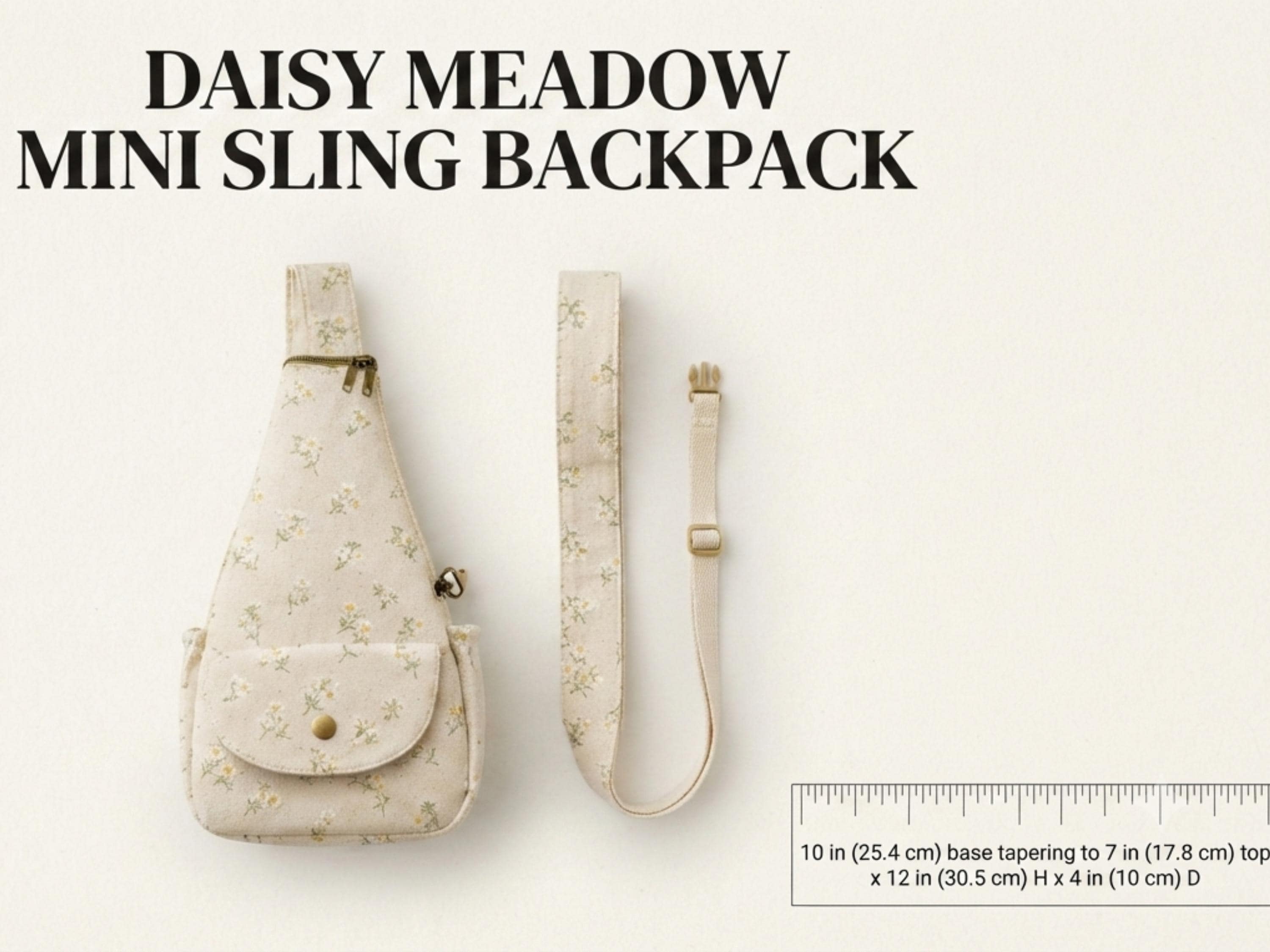 Mini Sling Backpack Sewing Pattern PDF, Daisy Crossbody Bag Tutorial, Teardrop Sling Bag DIY, Beginner Friendly, Instant Download