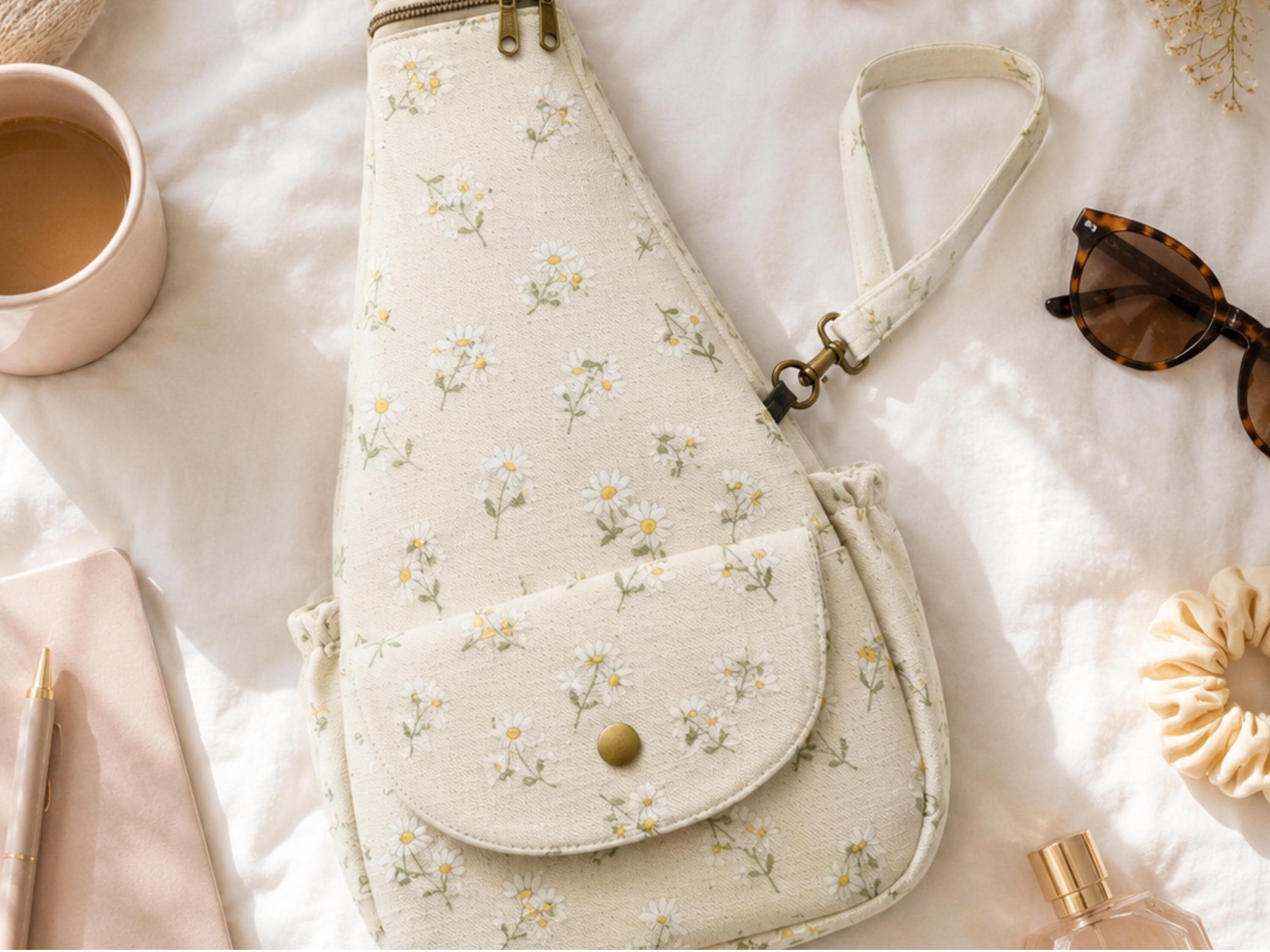 Mini Sling Backpack Sewing Pattern PDF, Daisy Crossbody Bag Tutorial, Teardrop Sling Bag DIY, Beginner Friendly, Instant Download