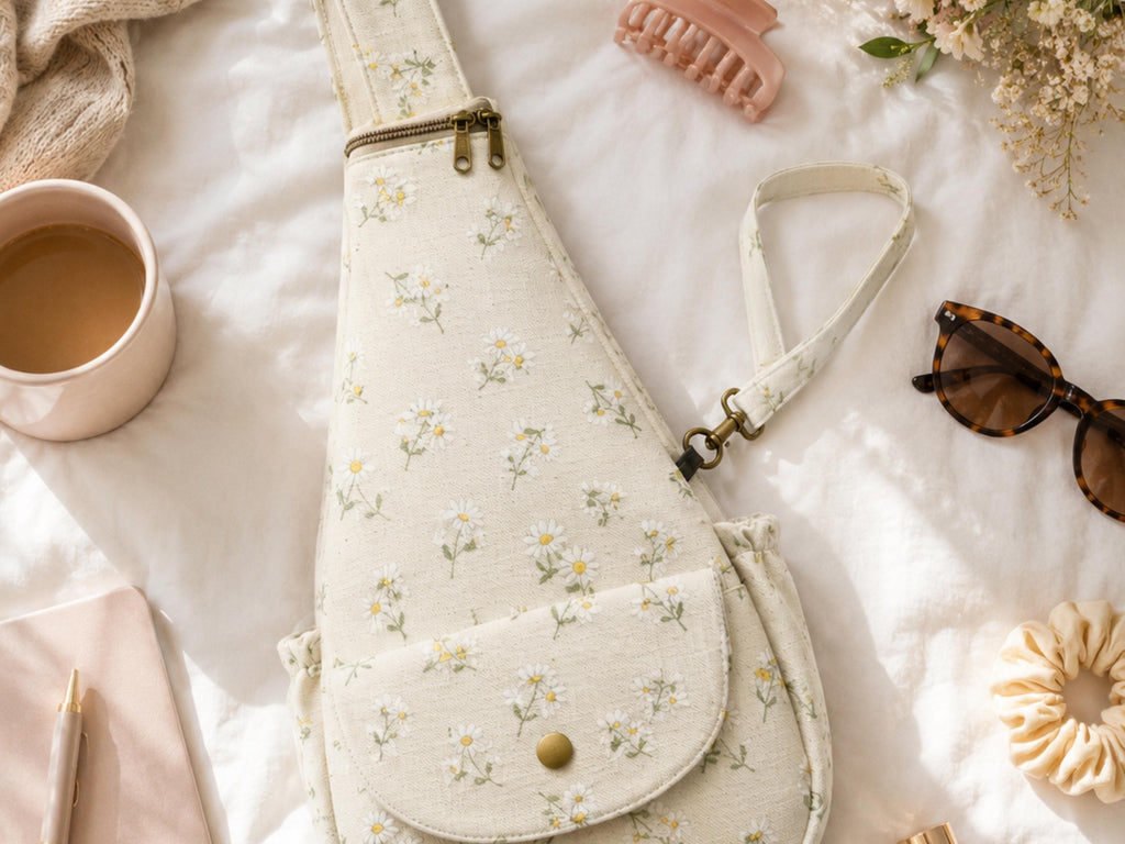 Mini Sling Backpack Sewing Pattern PDF, Daisy Crossbody Bag Tutorial, Teardrop Sling Bag DIY, Beginner Friendly, Instant Download