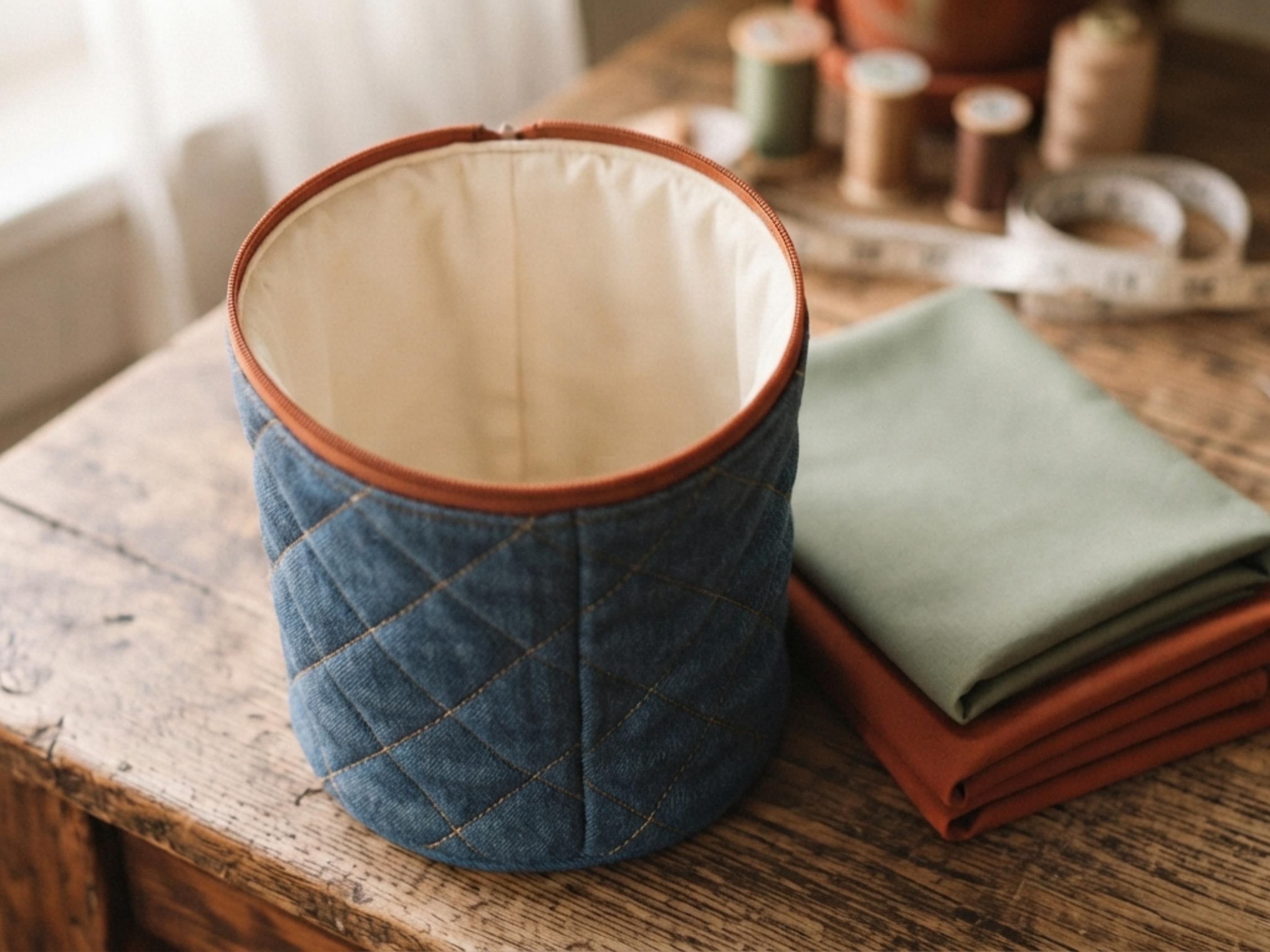 Quilted Round Zip Pouch Sewing Pattern, Beginner Tutorial, 3 Sizes (PDF Download)