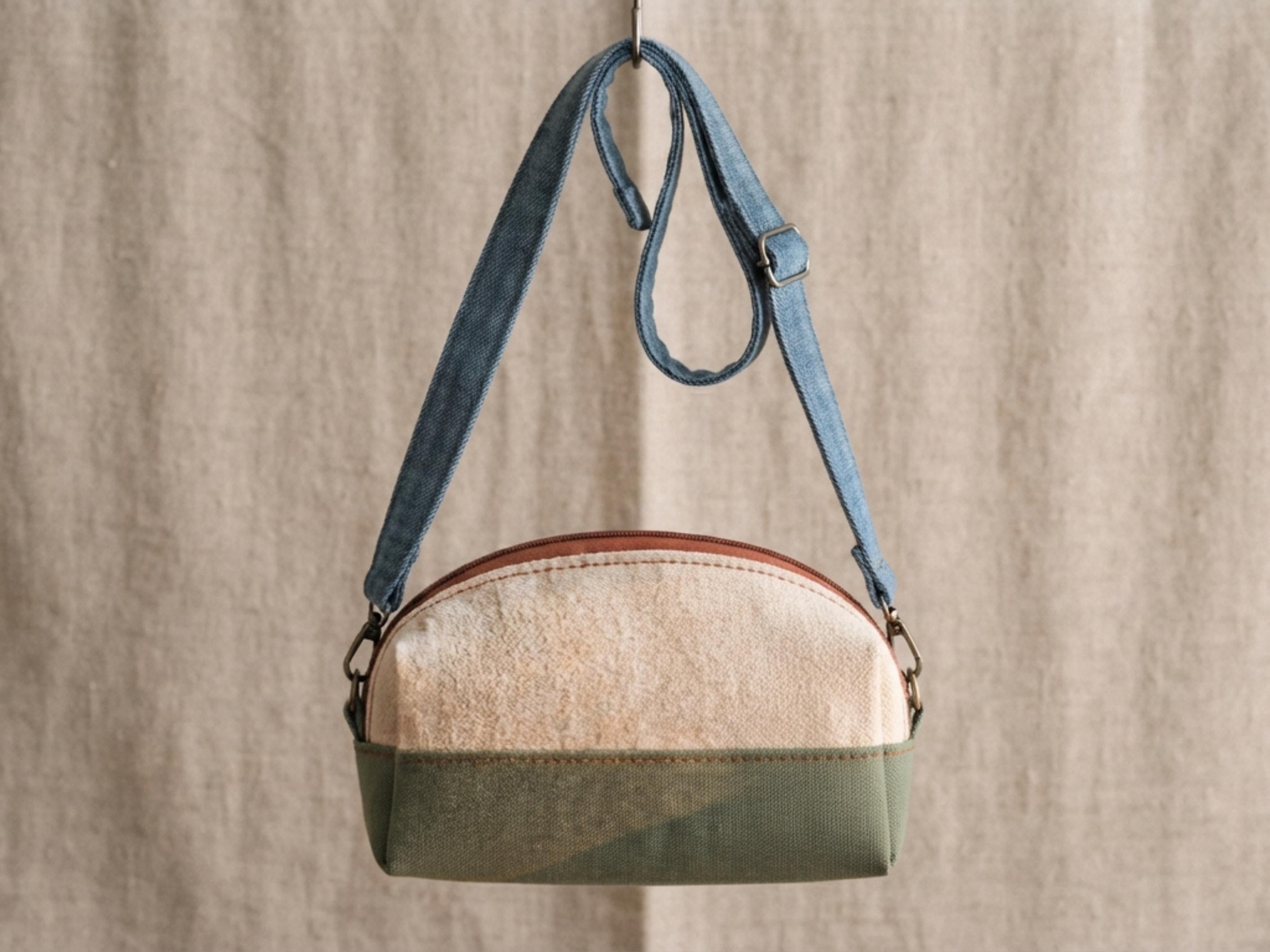 Curved Top Shoulder Bag Sewing Pattern, Zip Top Purse PDF, Adjustable Strap Handbag Tutorial, S M L Sizes, Digital Download