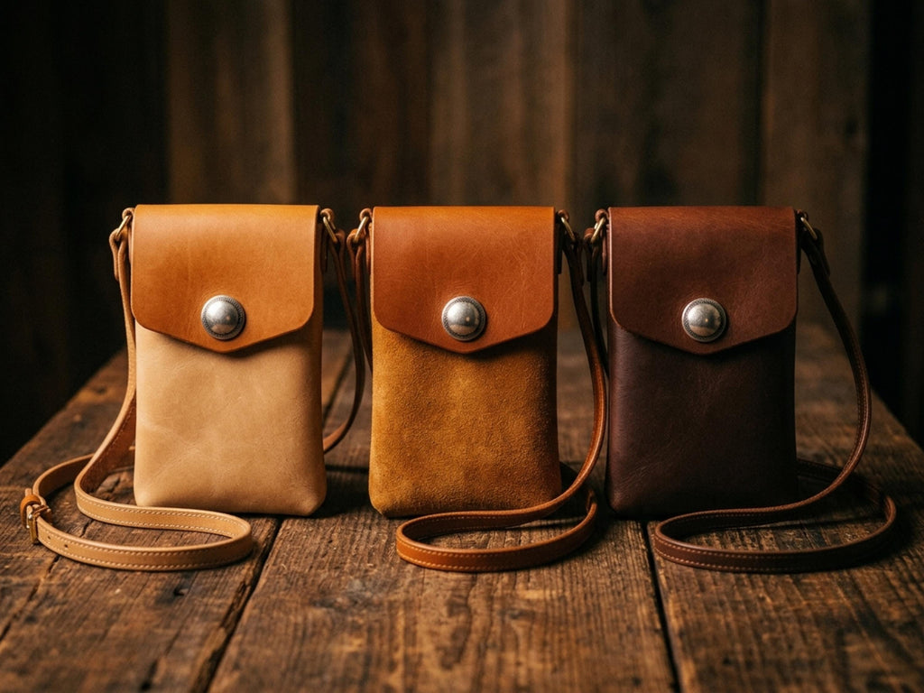 Leather Phone Bag Pattern PDF, Crossbody Phone Pouch Template, Saddle Stitch Pattern, Flap & Concho, US Letter A4 A0