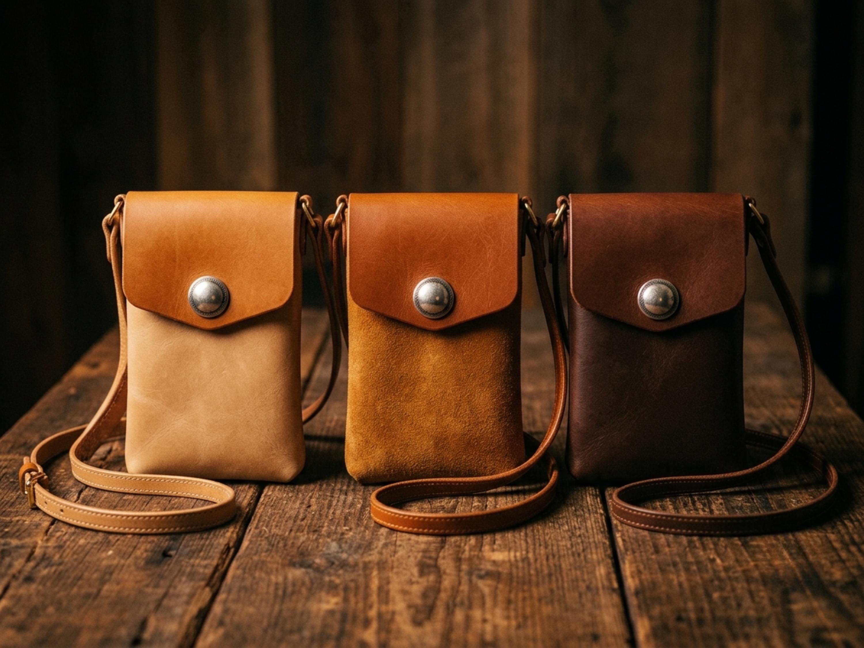 Leather Phone Bag Pattern PDF, Crossbody Phone Pouch Template, Saddle Stitch Pattern, Flap & Concho, US Letter A4 A0
