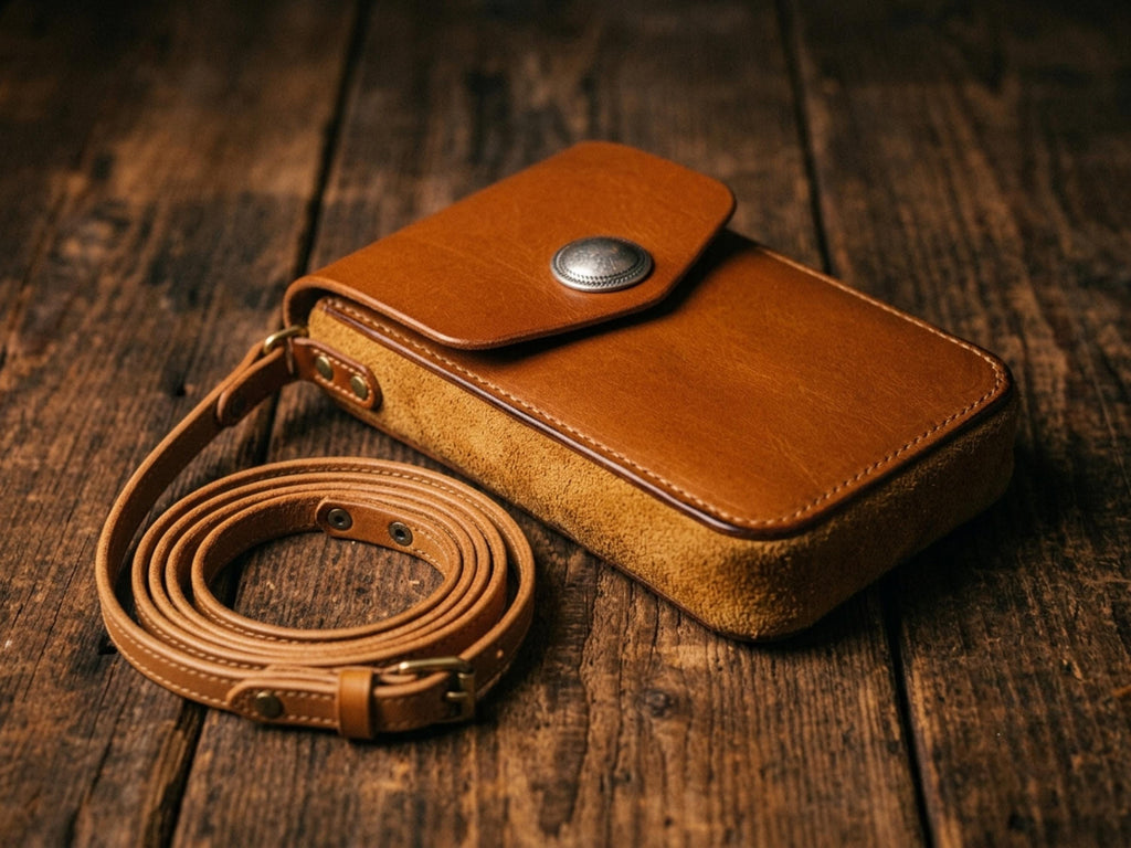 Leather Phone Bag Pattern PDF, Crossbody Phone Pouch Template, Saddle Stitch Pattern, Flap & Concho, US Letter A4 A0