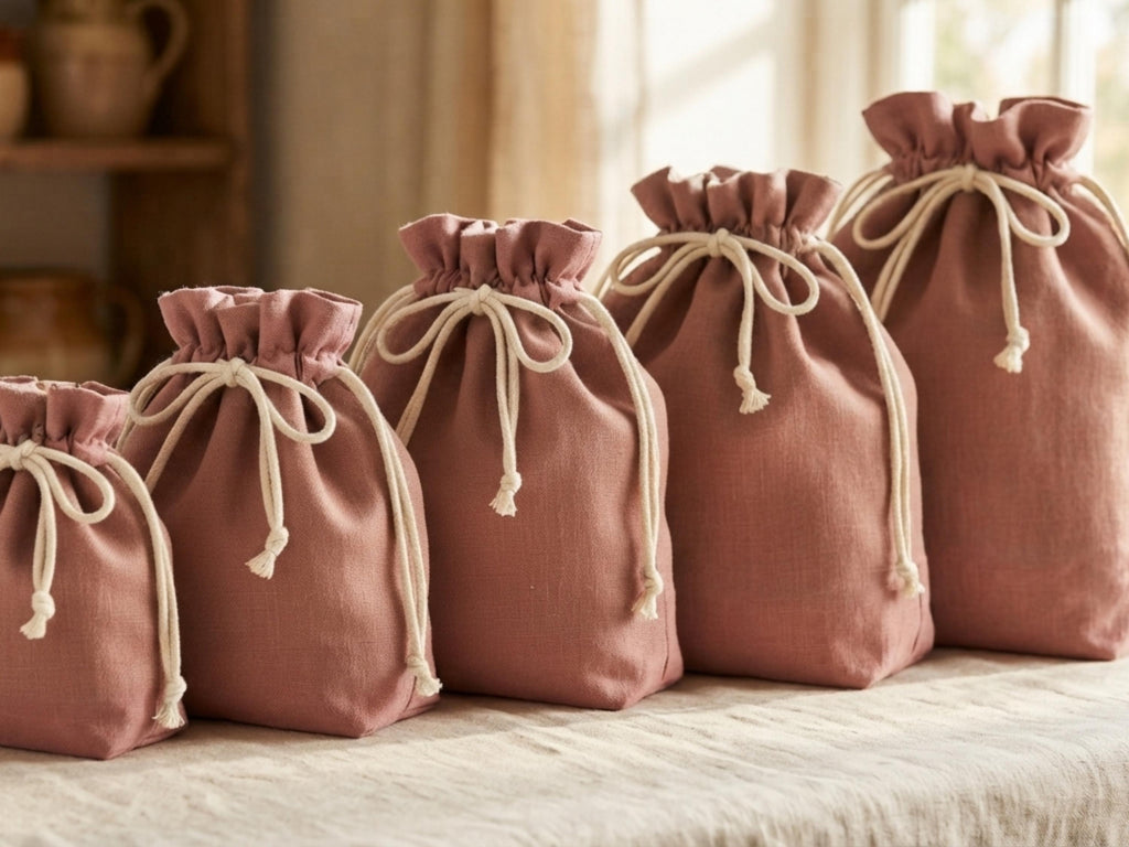 Drawstring Bag Sewing Pattern | 5 Sizes | Reusable Gift, Produce & Storage Bags | PDF + Illustrated Tutorial | Santa Sack | Easy