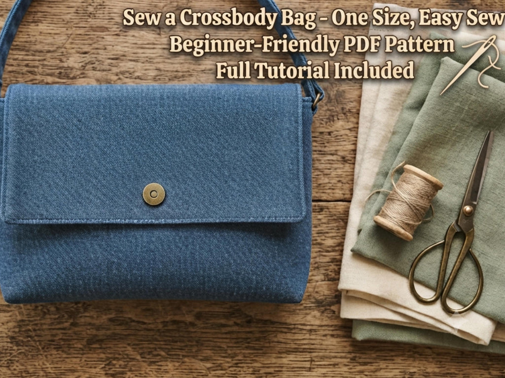 Crossbody Flap Bag Sewing Pattern, Canvas Messenger Bag PDF, Beginner Friendly Tutorial, Adjustable Strap Pattern, Digital Download