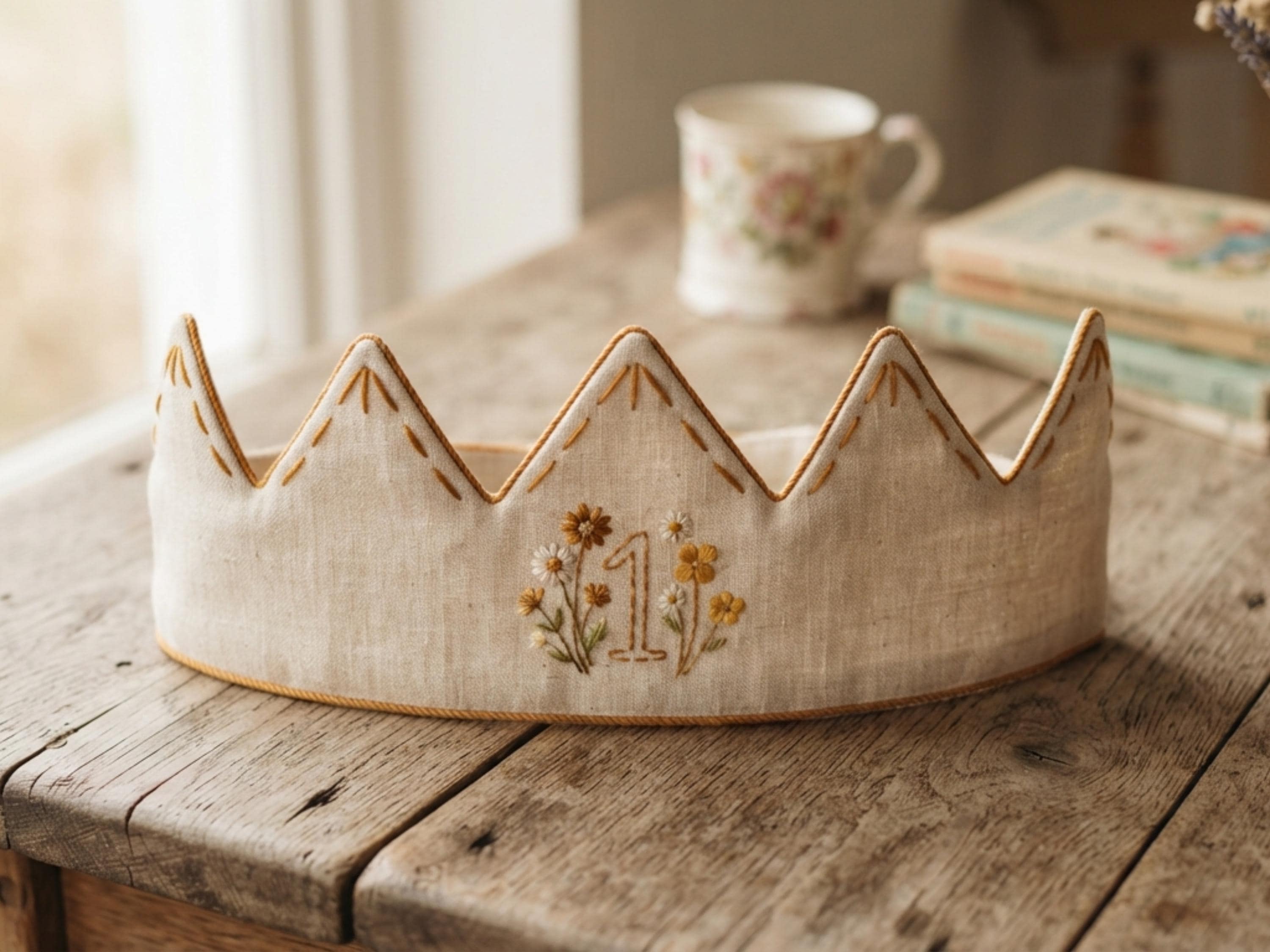 Fabric Crown Sewing Pattern, Kids Birthday Crown PDF, Beginner Sewing Tutorial, One Size Elastic Back, Digital Download