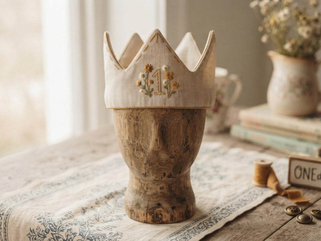 Fabric Crown Sewing Pattern, Kids Birthday Crown PDF, Beginner Sewing Tutorial, One Size Elastic Back, Digital Download