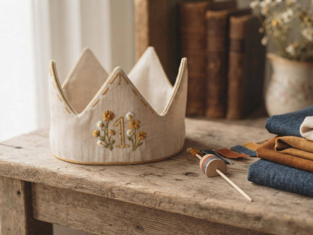 Fabric Crown Sewing Pattern, Kids Birthday Crown PDF, Beginner Sewing Tutorial, One Size Elastic Back, Digital Download