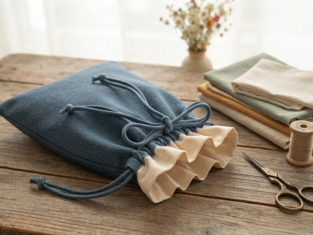 Ruffle Drawstring Tote Sewing Pattern, Beginner Summer Bag Tutorial (Digital Download)