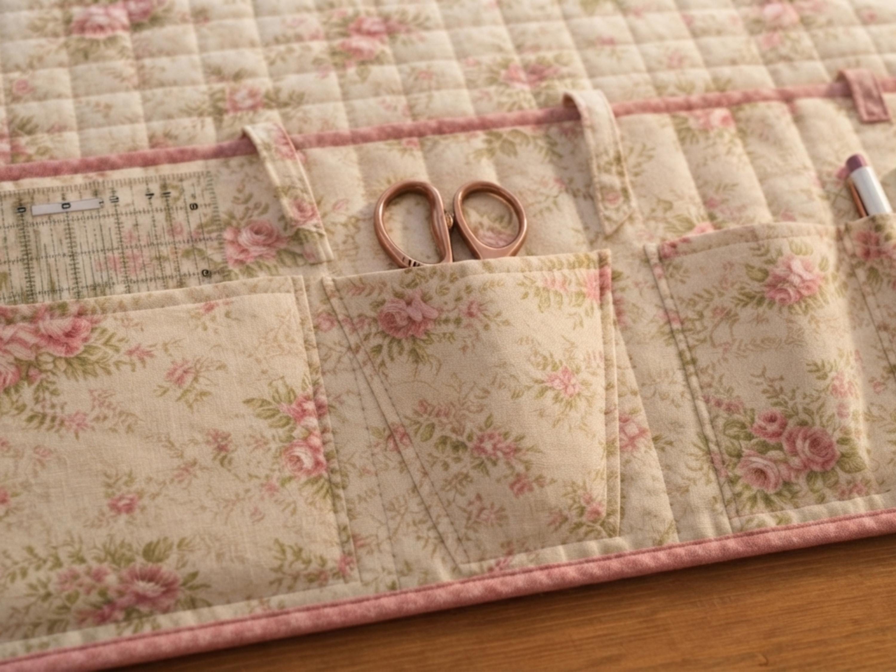 Sewing Machine Mat Pattern PDF, Quilted Space Station with Pockets, Sewing Room Organizer Tutorial