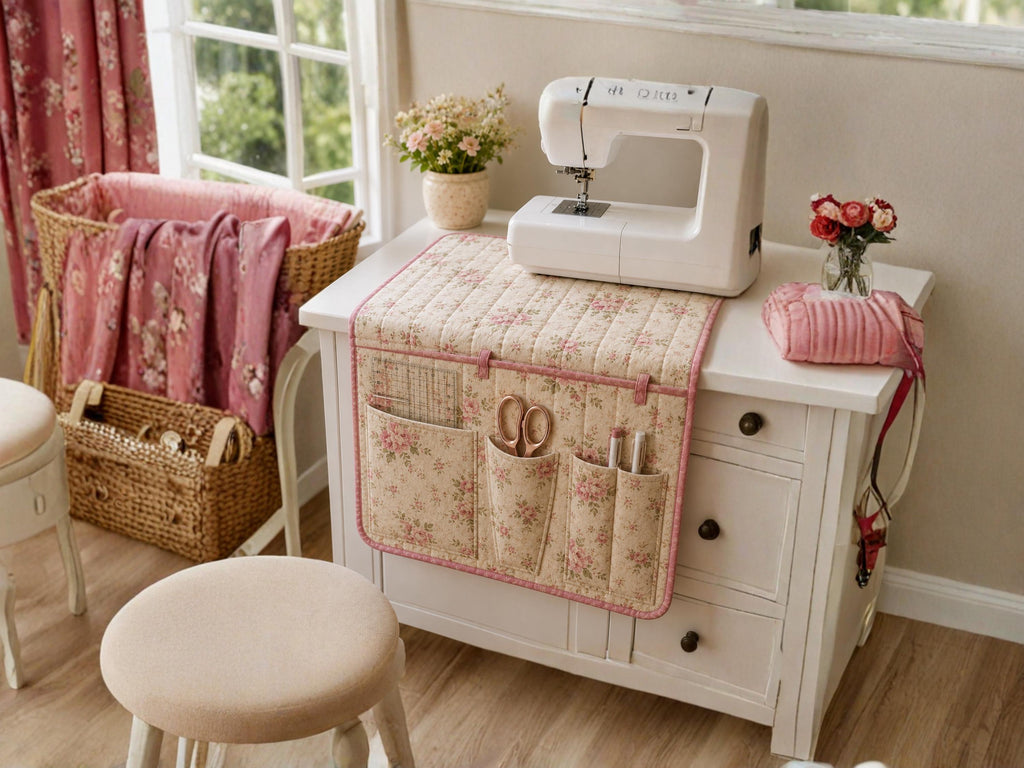 Sewing Machine Mat Pattern PDF, Quilted Space Station with Pockets, Sewing Room Organizer Tutorial