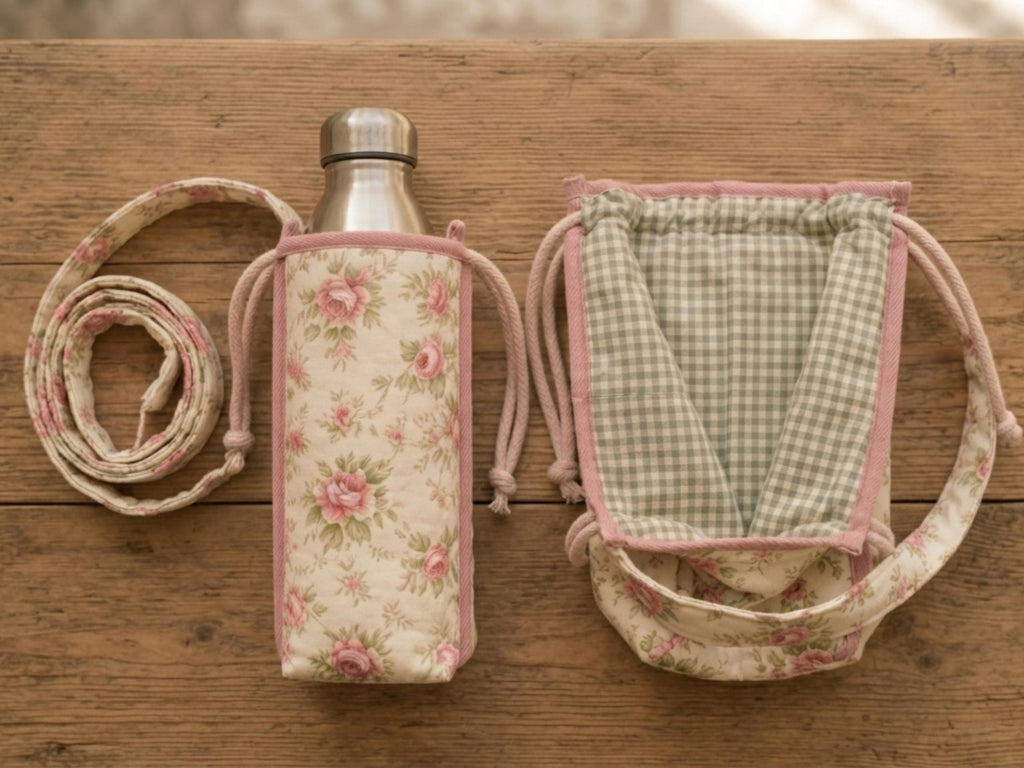 Water Bottle Bag Sewing Pattern, Beginner Crossbody Tutorial (PDF Download)