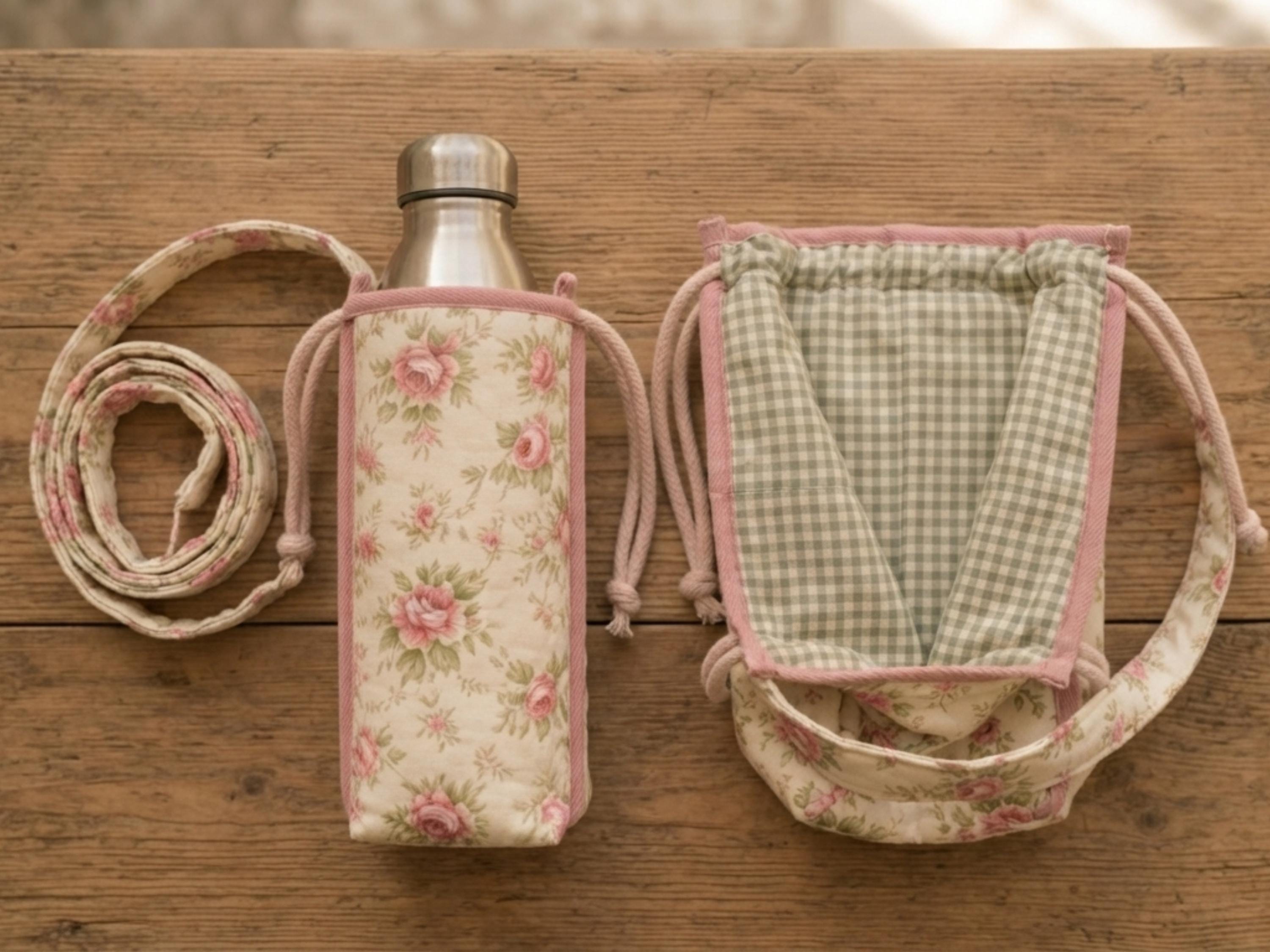Water Bottle Bag Sewing Pattern, Beginner Crossbody Tutorial (PDF Download)