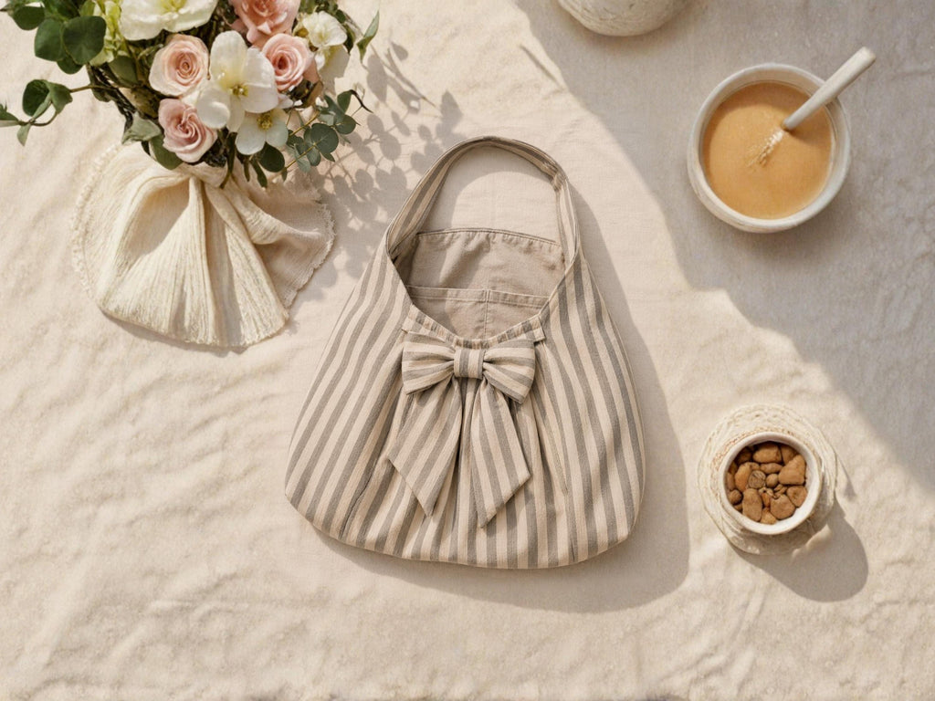 Gathered Bow Tote Bag Sewing Pattern, Slouchy Pleated Tote Tutorial (PDF Download)