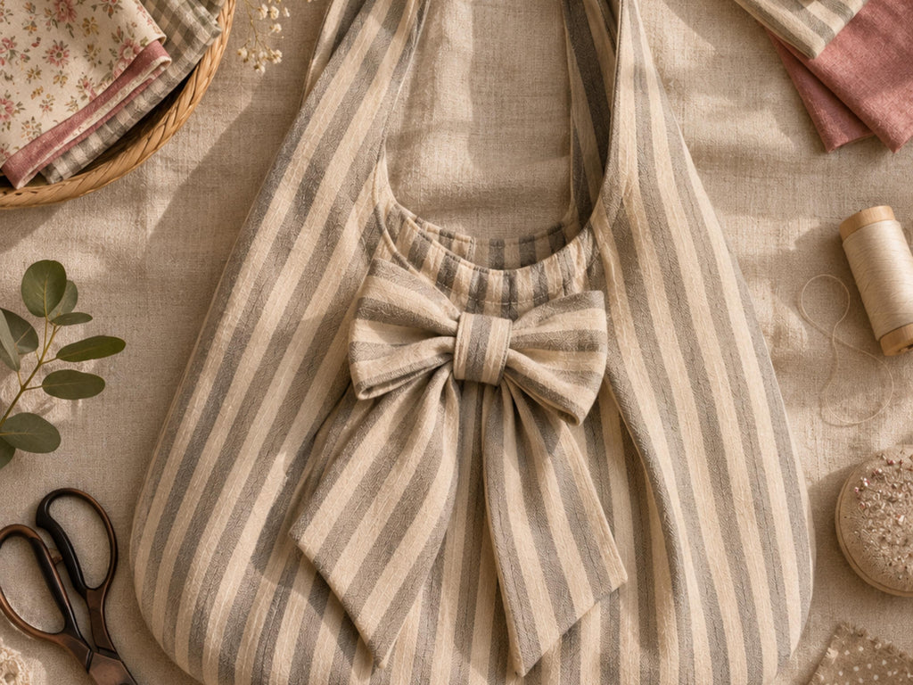 Gathered Bow Tote Bag Sewing Pattern, Slouchy Pleated Tote Tutorial (PDF Download)