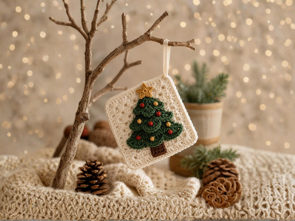RETIREMENT SALE *Christmas Pine Tree Crochet Pattern – Coaster, Afghan Block, Ornament Bundle (PDF Download)