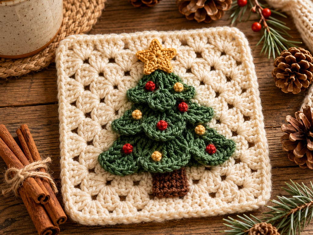 RETIREMENT SALE *Christmas Pine Tree Crochet Pattern – Coaster, Afghan Block, Ornament Bundle (PDF Download)