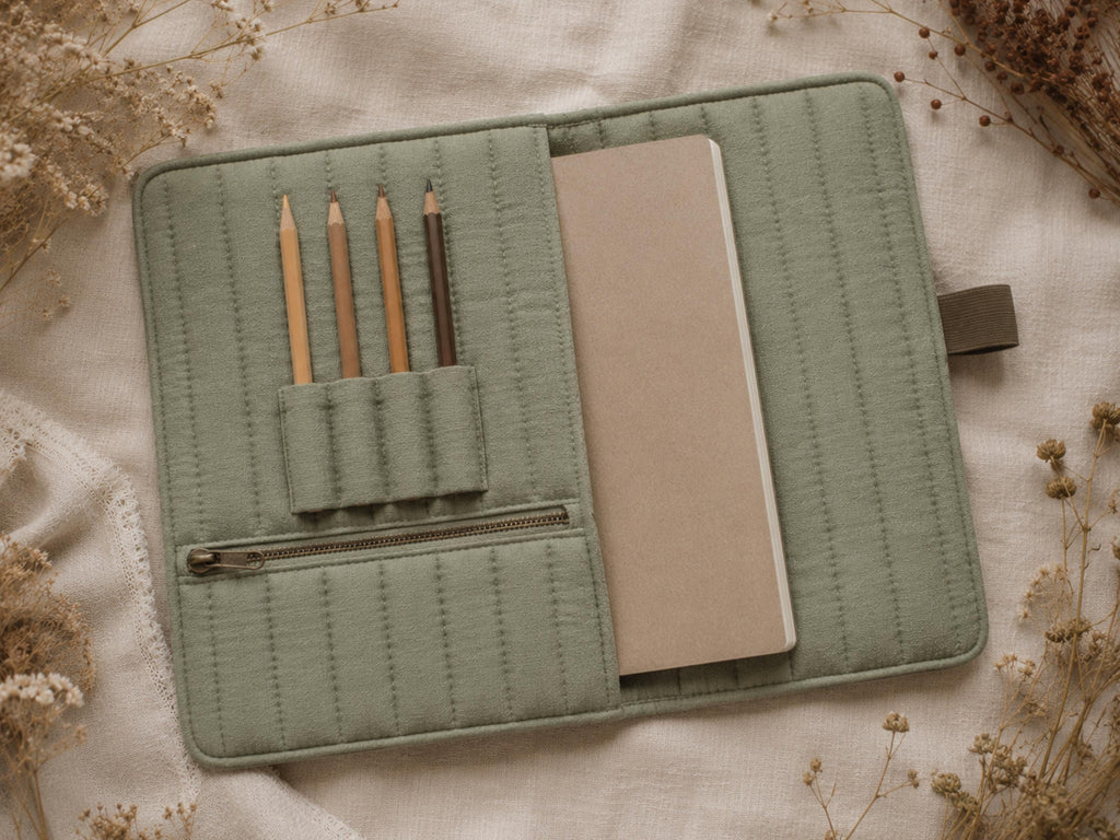Quilted Book Sleeve Sewing Pattern, Pencil Pouch, Tablet Case (PDF Download)