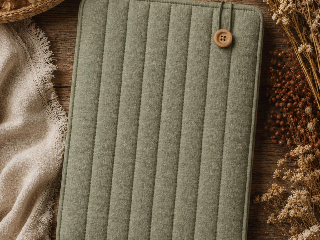 Quilted Book Sleeve Sewing Pattern, Pencil Pouch, Tablet Case (PDF Download)