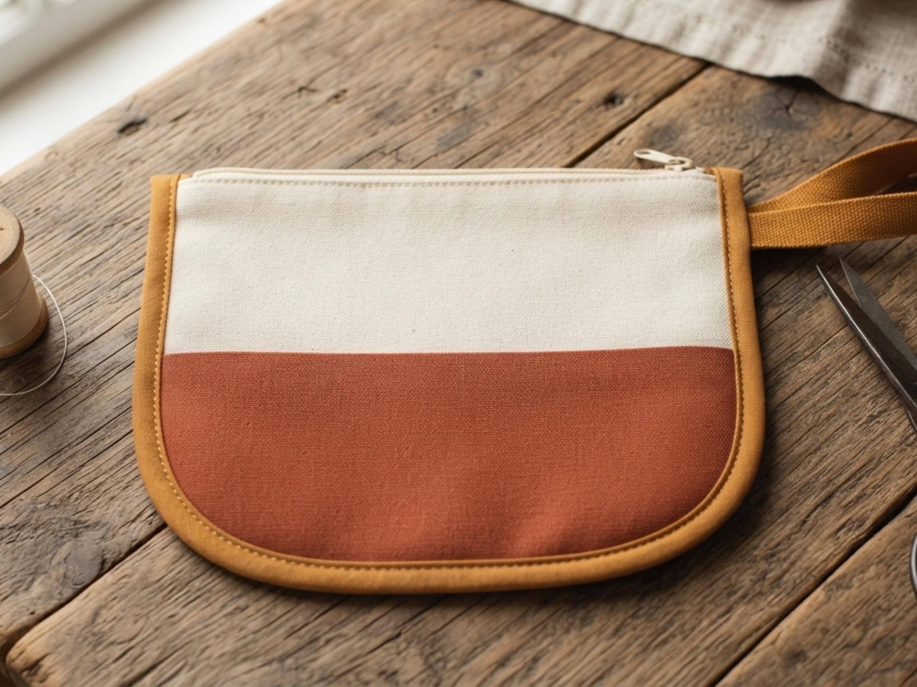 Farmhouse Rounded Zipper Pouch Sewing Pattern: Color Block Beginner Tutorial (PDF Download)