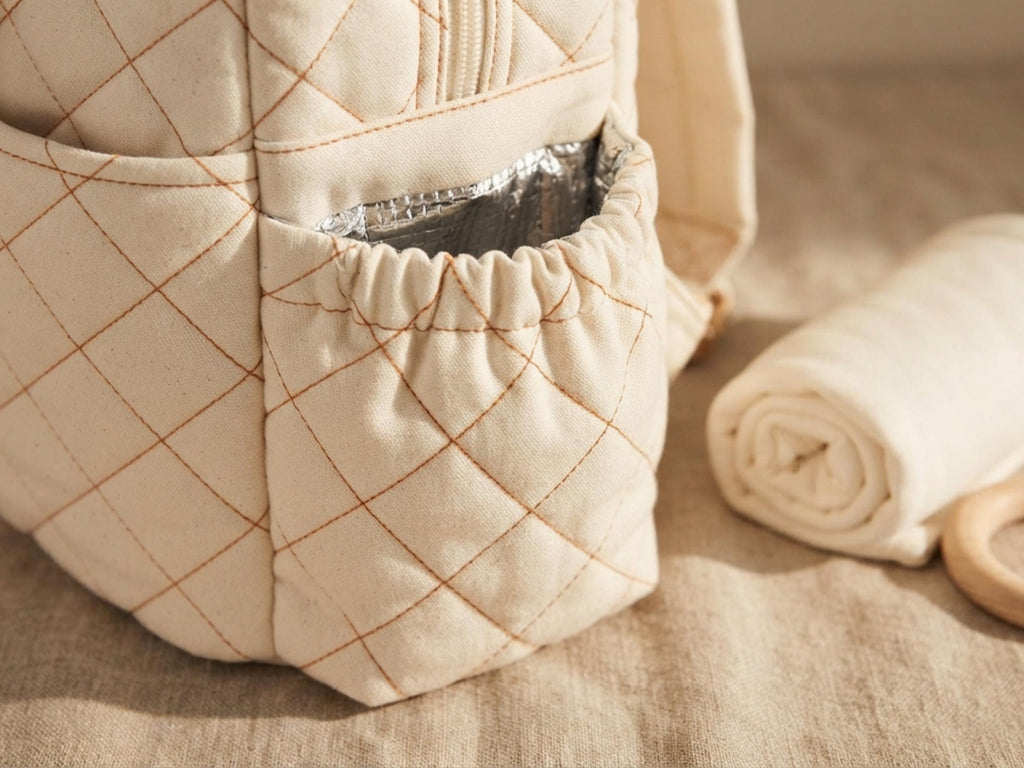 Quilted Diaper Bag Sewing Pattern | Baby Tote with Stroller Straps (PDF Download)