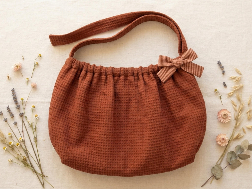 Tie Bag Sewing Pattern: Farmhouse Slouchy Shoulder Bag (PDF Download)