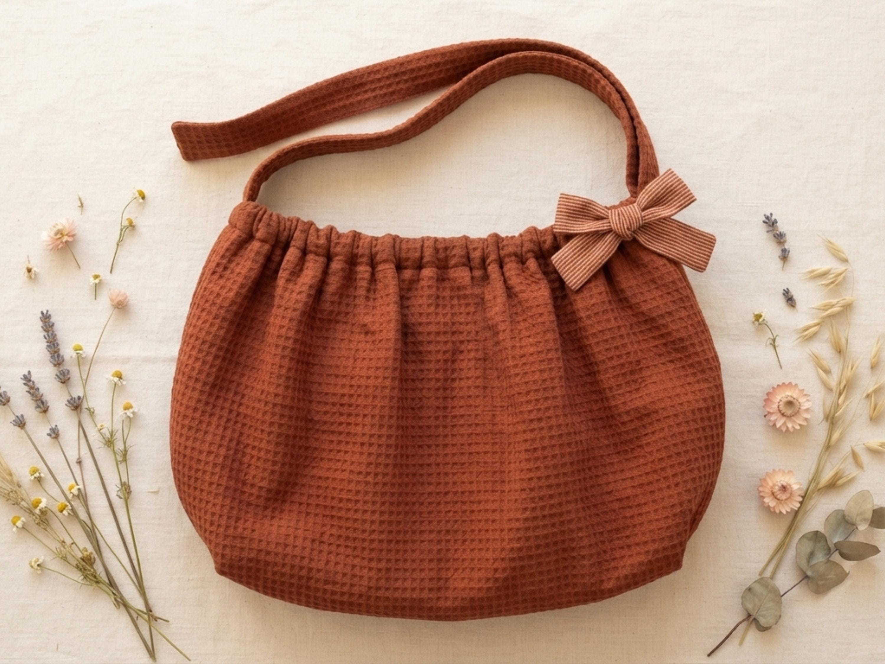 Tie Bag Sewing Pattern: Farmhouse Slouchy Shoulder Bag (PDF Download)