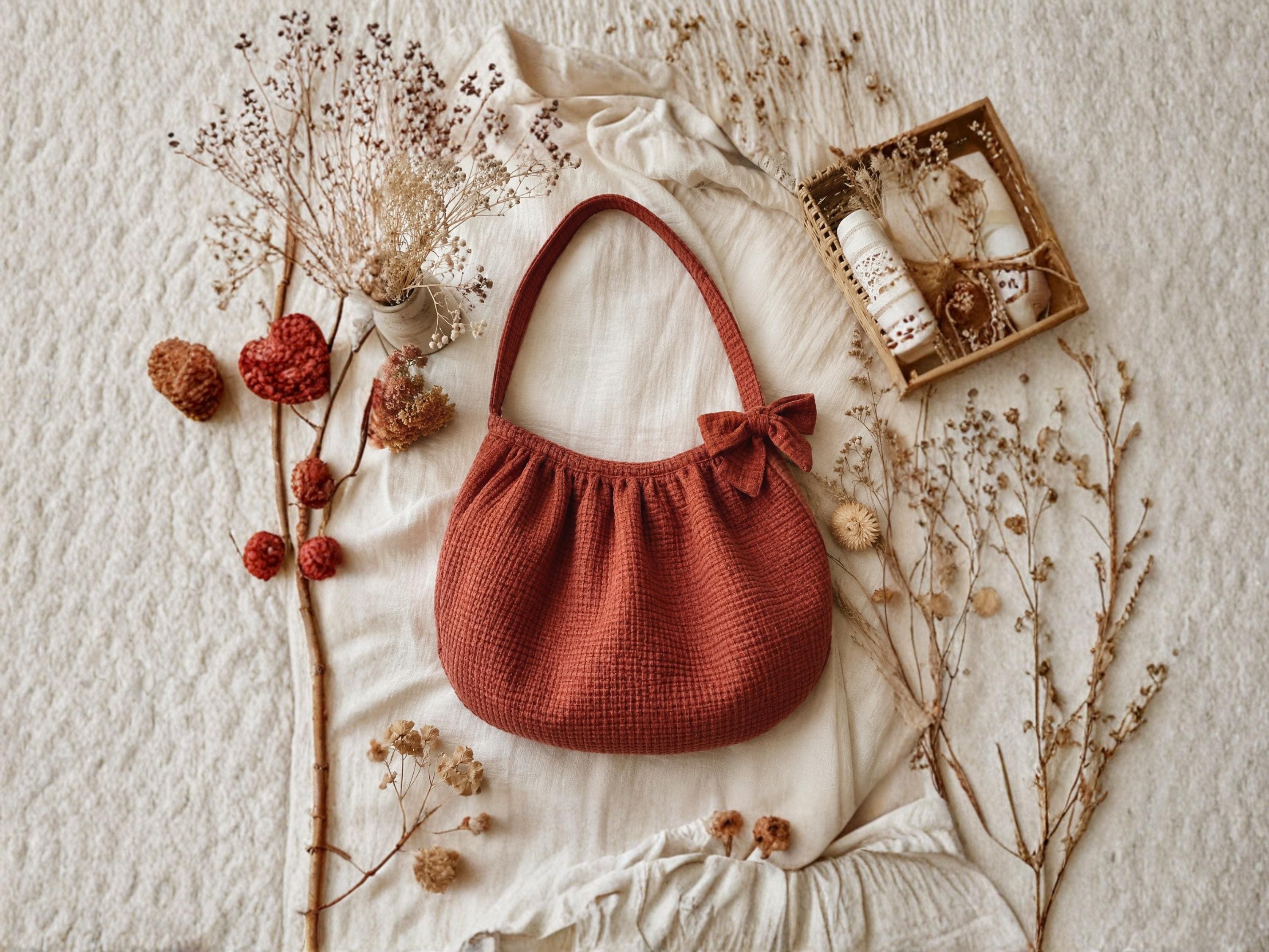 Tie Bag Sewing Pattern: Farmhouse Slouchy Shoulder Bag (PDF Download)