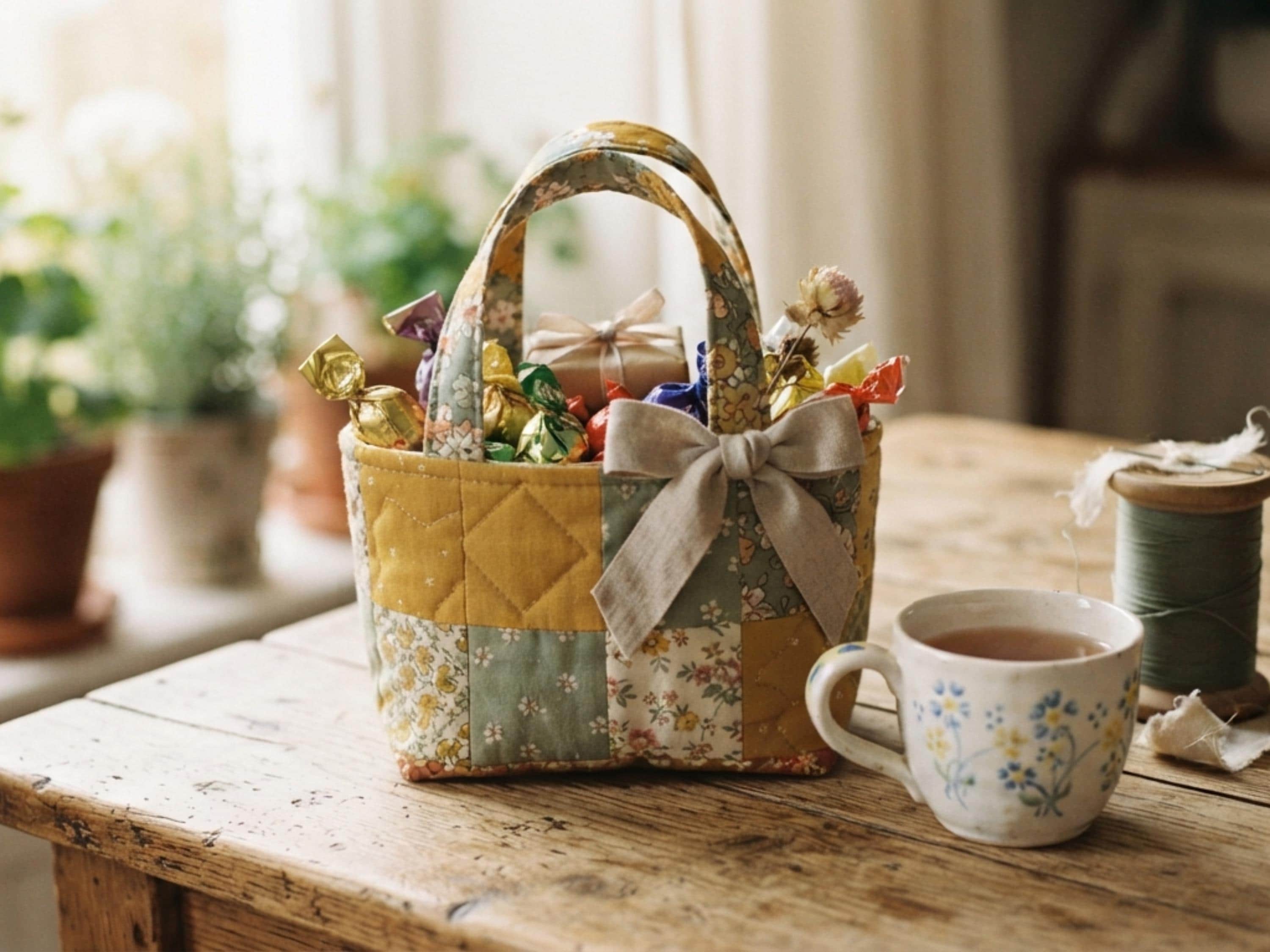 Beginner Box Tote Sewing Pattern | Mini Quilted Gift Bag DIY (PDF Download)