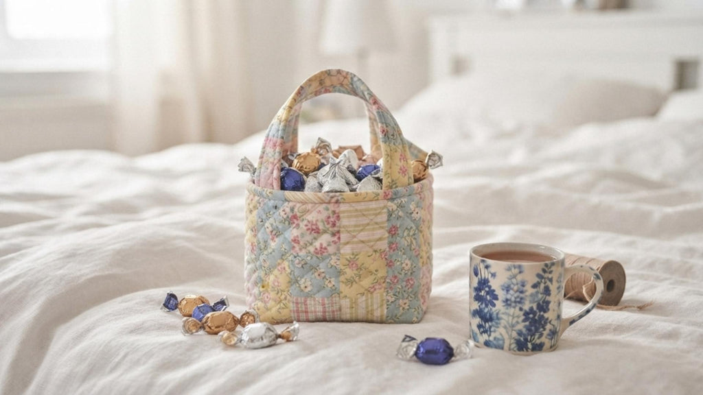Patchwork Gift Tote Sewing Pattern, Beginner Fabric Bag PDF (Digital Download)
