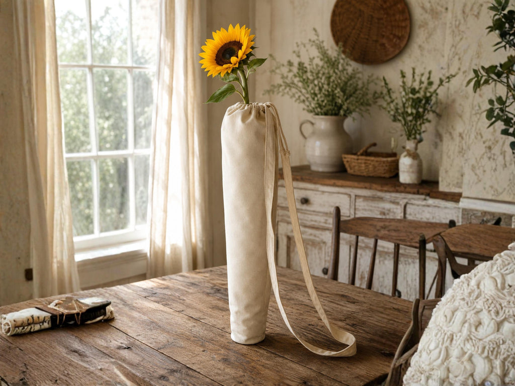Bouquet Carry Cone Bag Sewing Pattern, Tall Tote PDF, Drawstring Flower Carrier (Instant Download)